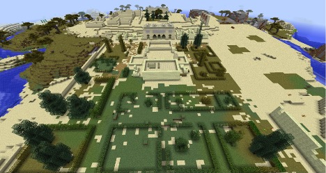 Minecraft architecture of the medieval ruins of the Umayyad palace city of Madinat al-Zahra