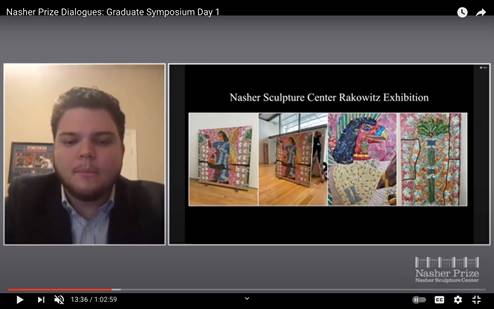 MA Student Austin Bailey presented on Michael Rakowitz at the 2020 Nasher Prize Graduate Student Symposium